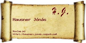 Hausner Jónás névjegykártya